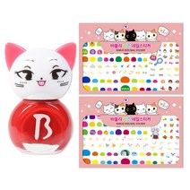 바블리 키즈네일 냥이 레드핑 + 어린이네일스티커 세트, 랜덤 발송, 1세트
