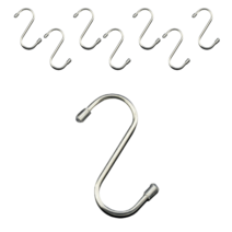 리빙홈디테일 스텐 고리 캡형 S자걸이 9cm, 실버, 8개
