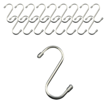 리빙홈디테일 스텐 고리 캡형 S자걸이 9cm, 실버, 18개