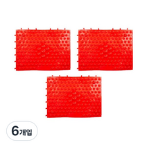 에이비엠코리아 조립식 발지압매트, 6개입, 레드