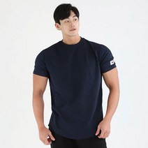 허그본 남성용 데일리 머슬핏 빅로고 반팔 티셔츠 태극라인