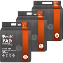 에코펫위드 차콜 메쉬 강아지 배변패드 고급표준형 30매 50g, 3개