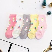 드레스하우스 J연색눈사람 수면 양말 5켤레