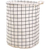 맘피스 원형 접이식 페브릭 다용도 빨래바구니, 화이트, 1개
