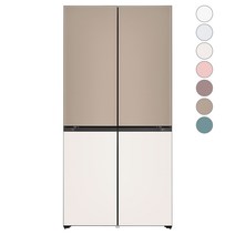 [색상선택형] LG전자 디오스 오브제컬렉션 빌트인타입 베이직 4도어 냉장고 글라스 610L M623AAA042, M623GCB042S, 클레이 브라운 + 베이지