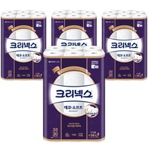 크리넥스 천연펄프 3겹 데코&소프트 27m, 30롤, 4개