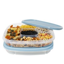 나누담 6칸 칸막이 사각 찬합 블루 4호, 단품, 2개