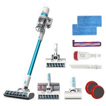 디베아 차이슨 무선청소기 + 침구브러쉬 + 메인브러쉬 + 카펫브러쉬 + 물걸레키트 + 필터 2p 세트, 화이트 + 블루, M500 Quantum