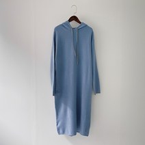 어반프랑 여성용 엘라 후드 배색 니트 롱원피스