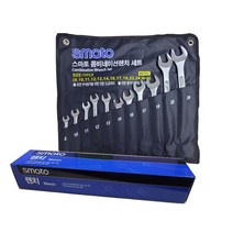 스마토 콤비네이션 스패너 렌치 세트 11pcs/옵셋렌치/공구/수공구/볼트/너트 미리타입, 1개