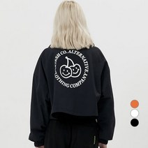 키르시 여성용 DOODLE CHERRY 2WAY ZIP UP CROP JUMPER