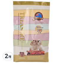 트레져 강아지용 홀리스틱 램 앤 브라운 라이스 작은알 사료, 2.7kg, 2개