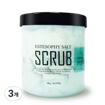 에스테소피 바디 스크럽 솔트 솝 페퍼민트, 3개, 1kg