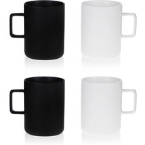 아트웨어 모던 머그 400ml 2종, 블랙, 화이트, 2세트
