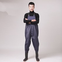 고급형 낚시 갯벌 방수 가슴장화, 14 블루 바스트 45