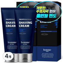 아케이 옴므 프로페셔널 후레쉬 쉐이빙 면도크림, 4개, 105ml