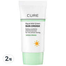 김정문알로에 아쿠아 마일드 그린 선크림 SPF50+ PA++++, 40ml, 2개
