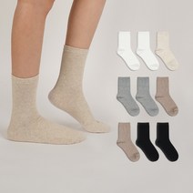 노디자인 여성용 스트롱 무지 중목 양말 혼합 10켤레