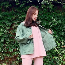 오키진 여성용 크로박시코튼자켓