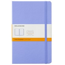 몰스킨 클래식 노트북 하드 커버 Ruled L 13 x 21 cm, 하이드레인자 블루, 1개