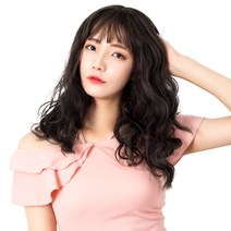 팜므 긴머리 웨이브 투톤 통가발 + 가발망, 블랙브라운, 1세트