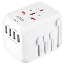 코시 투어 USB4포트 여행용 아답터 TA3371U, 1개