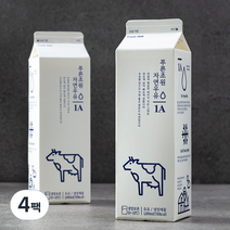 부산우유 푸른초원 자연우유 1A, 1000ml, 4팩
