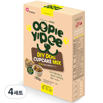 브레드가든 반려동물 우피이피 연어칩 토핑 10g + 컵케이크 믹스 150g 간식 DIY 세트, 4세트, 연어