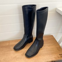 슈아 코우키 심플 사각코 통넓은 롱부츠