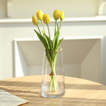 하루의공간 골드링 유리화병, 투명