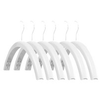 안이스 둥근 반원 집게 옷걸이, 6개, 화이트