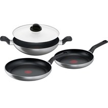 테팔 매트 그레이 프라이팬 세트 4p, 혼합색상, 프라이팬 24cm + 프라애팬 28cm + 볶음팬 28cm + 유리뚜껑