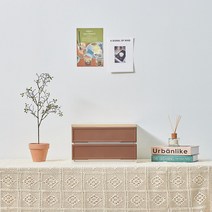 씨밀렉스 래폴드 모듈서랍장 400 레귤러 2단 S, 카밍네이처 브라운, 1개