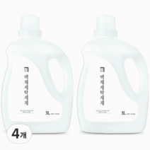 살림백서 세탁 액상 세제 본품, 3L, 4개