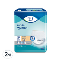 테나 남녀공용 언더웨어 노말 성인기저귀, 대형, 10개입, 2팩