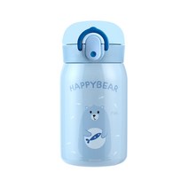 홈애니 해피 베어 원터치 보온 보냉병, 스카이블루, 250ml
