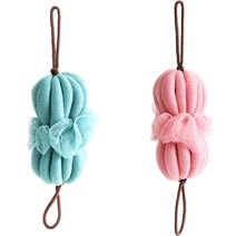 바이핏 소프트 롱 사워볼 2종 세트, 블루, 핑크, 1세트