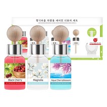 향기마을 차량용 에어컨 디퓨저 17ml x 3종세트, 블랙체리, 목련, 아쿠아체리블라썸, 1세트