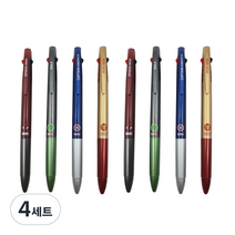 마블 Marvel 캐릭터 3색 볼펜 4종 0.7mm, 스파이더맨, 헐크, 캡틴아메리카, 아이언맨, 4세트