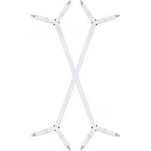 침대 시트 고정 롱 집게 클립 멜빵, 화이트, 2개