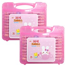 영아트 크레파스 여아용 2p, 36색, 1개