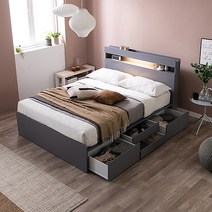 삼익가구 탈린 LED 4단 멀티 수납 침대 + 매트리스 방문설치
