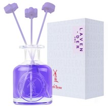 허브타임 NEW 실내용 디퓨저 130ml + 플라워 석고 랜덤발송 4p + 섬유스틱 5p 선물세트, 라벤다, 1세트