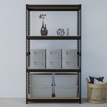 스피드랙 조립식 철제 앵글 선반 4단 1000 x 400 x 1800 mm, 블랙, 1개