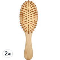 와이에스 두피케어 패들 쿠션 헤어브러쉬 소 빗, 우드, 2개