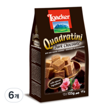 로아커 웨하스 다크초콜릿, 125g, 6개