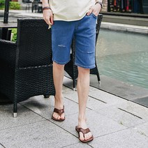 타운클로 남성용 하이스판 밴딩 청반바지