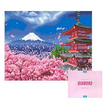 디클레어 액자 캔버스형 보석십자수 DIY 키트 40 x 50 cm, 1세트, 후지산 절경