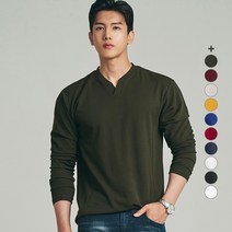 업클라스 남성용 헨리넥 포인트 긴팔 티셔츠 a083