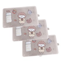 콩 빈템 귀여운 소녀 마스크 보관 케이스, TYPE 02, 3개